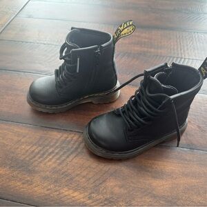 Dr. Martens Kids Black Leather Boots